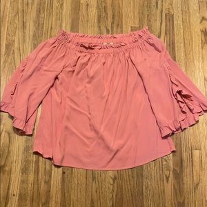 Pink off the shoulder blouse